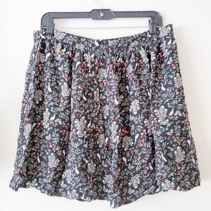 Old Navy Floral & Rabbit Print Midi Skater Skirt